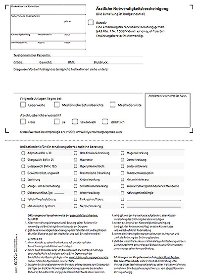 Ernaehrungsberatung Rosenheim Notwendigkeitsbescheinigung